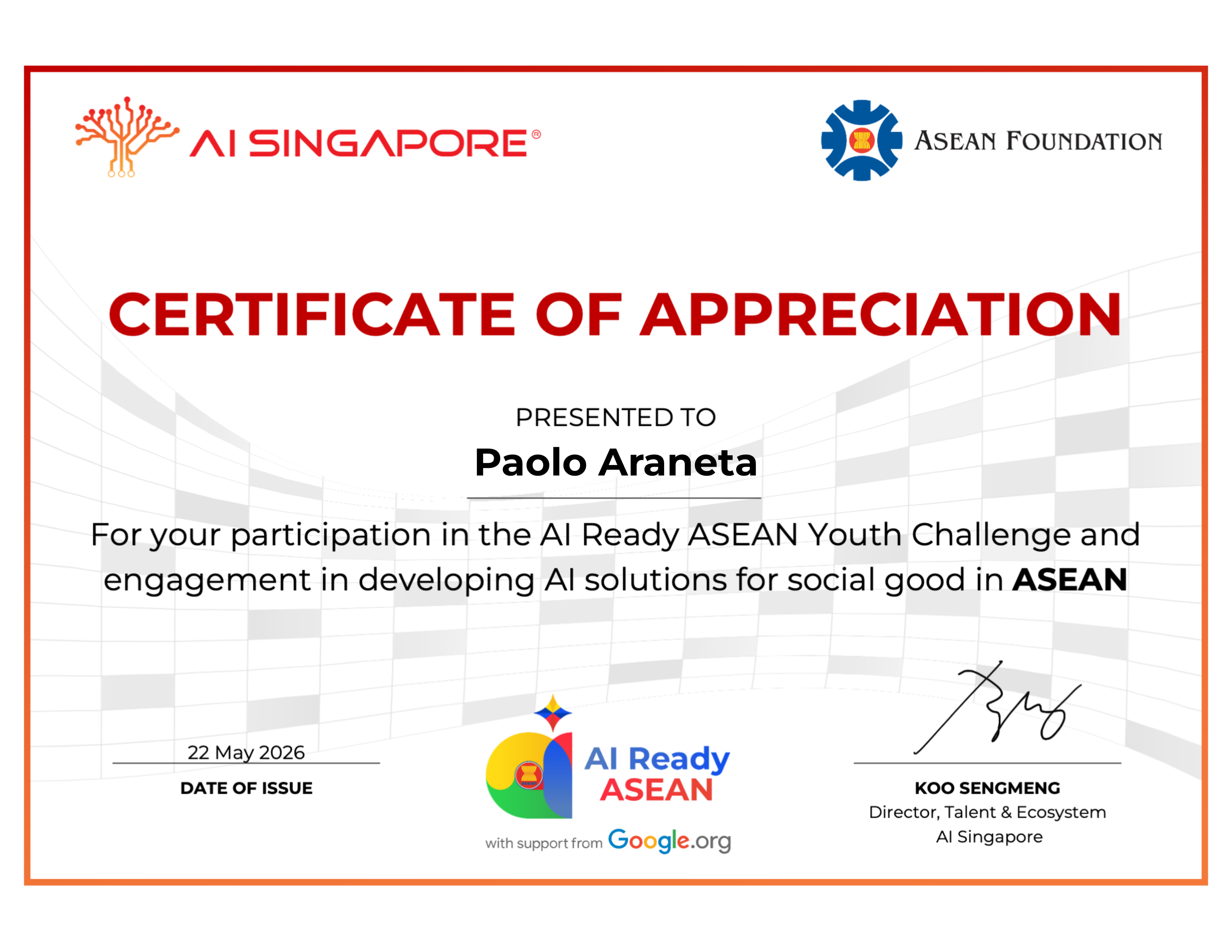 AI Ready ASEAN certificate preview